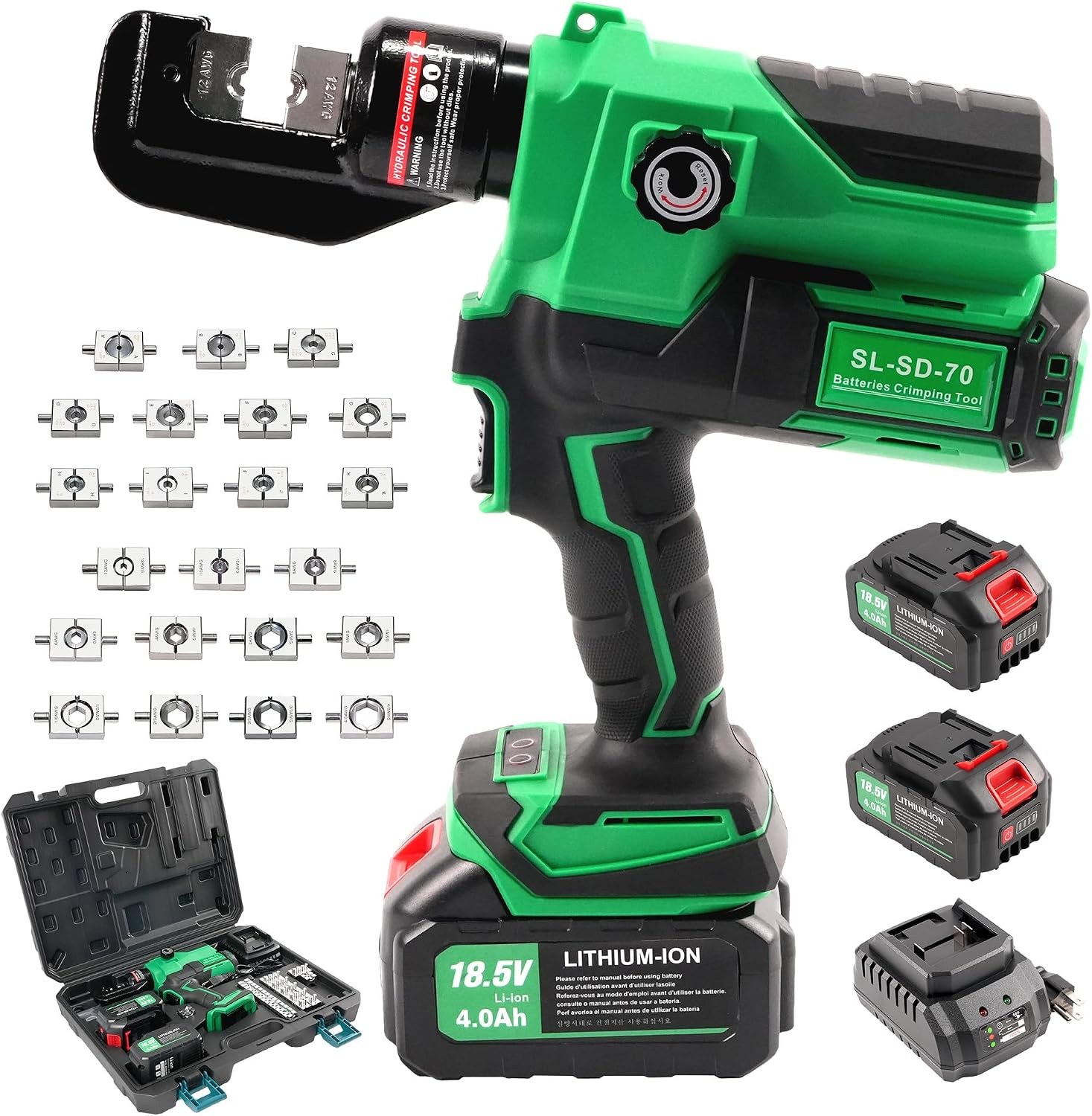 Growlush Electric Hydraulic Cable Lug Crimping Tool Kit