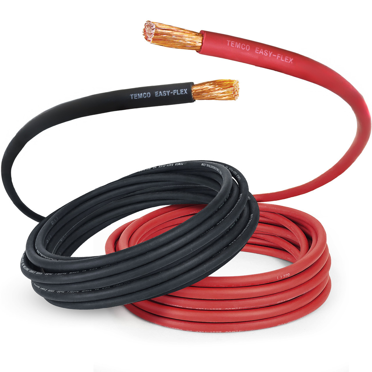 TEMCo 2/0 AWG black and red welding cable battery wire