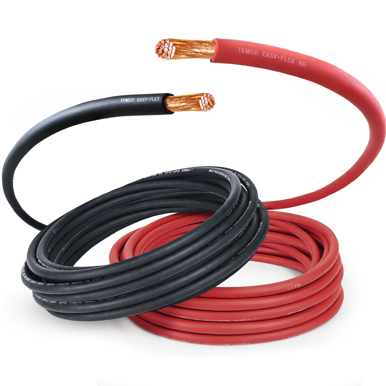 TEMCo 4/0 AWG black and red welding cable battery wire